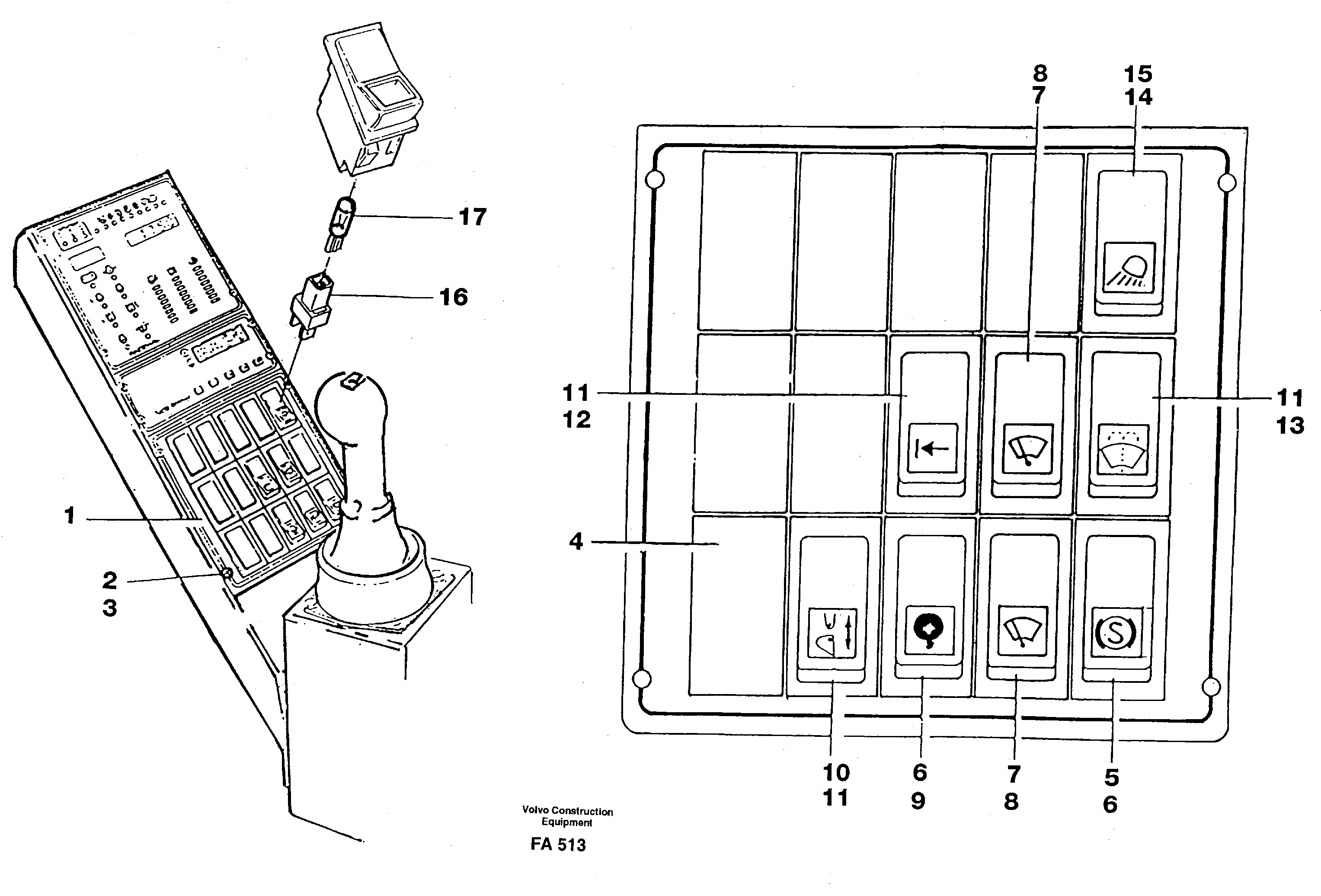 El. inst. on backhoe VOE14215469 VOLVO