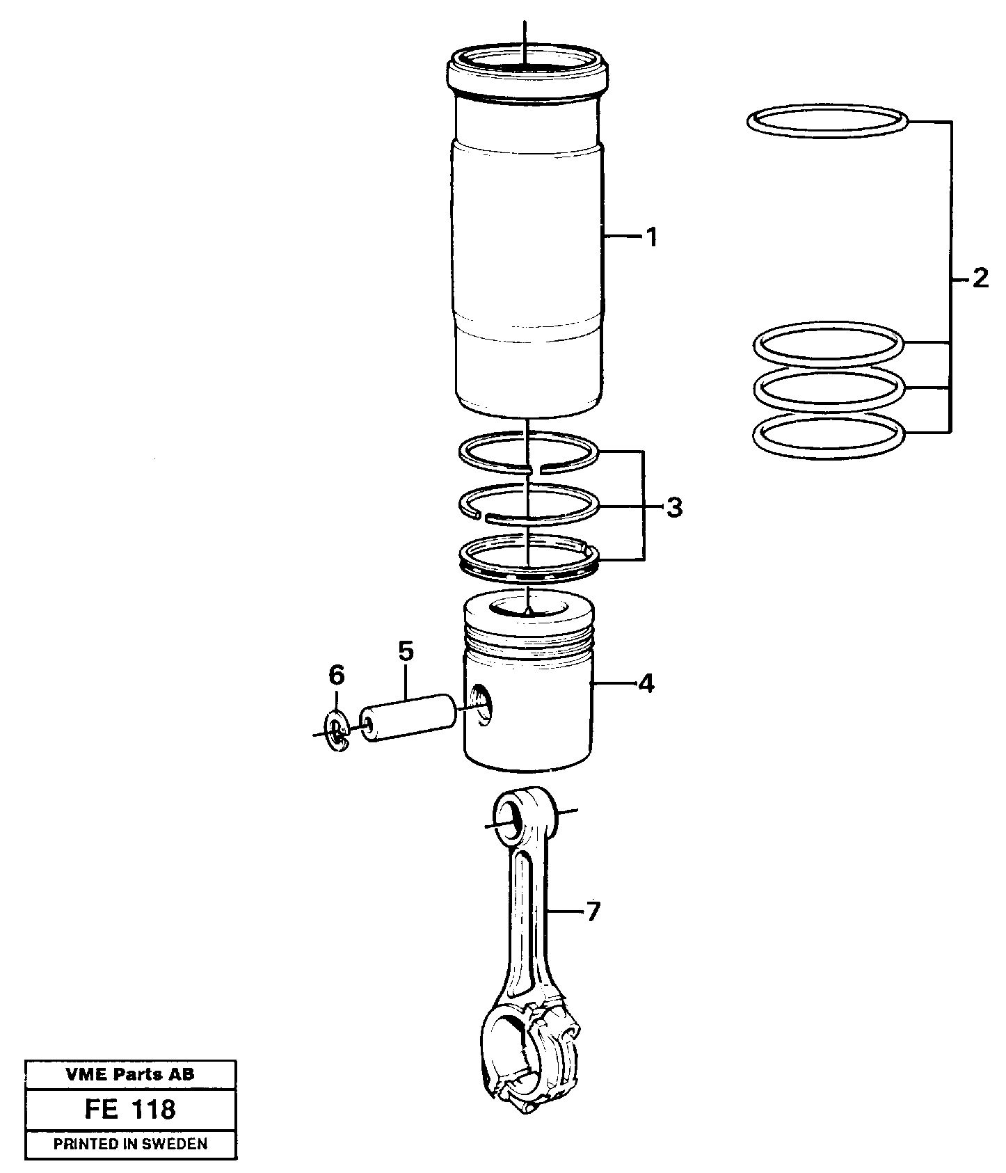 Piston Ring Kit VOE876074 VOLVO