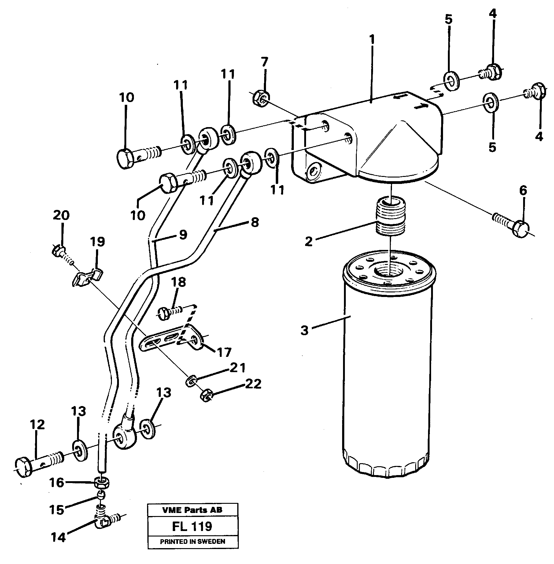 Oil feed pipe VOE11031916 VOLVO