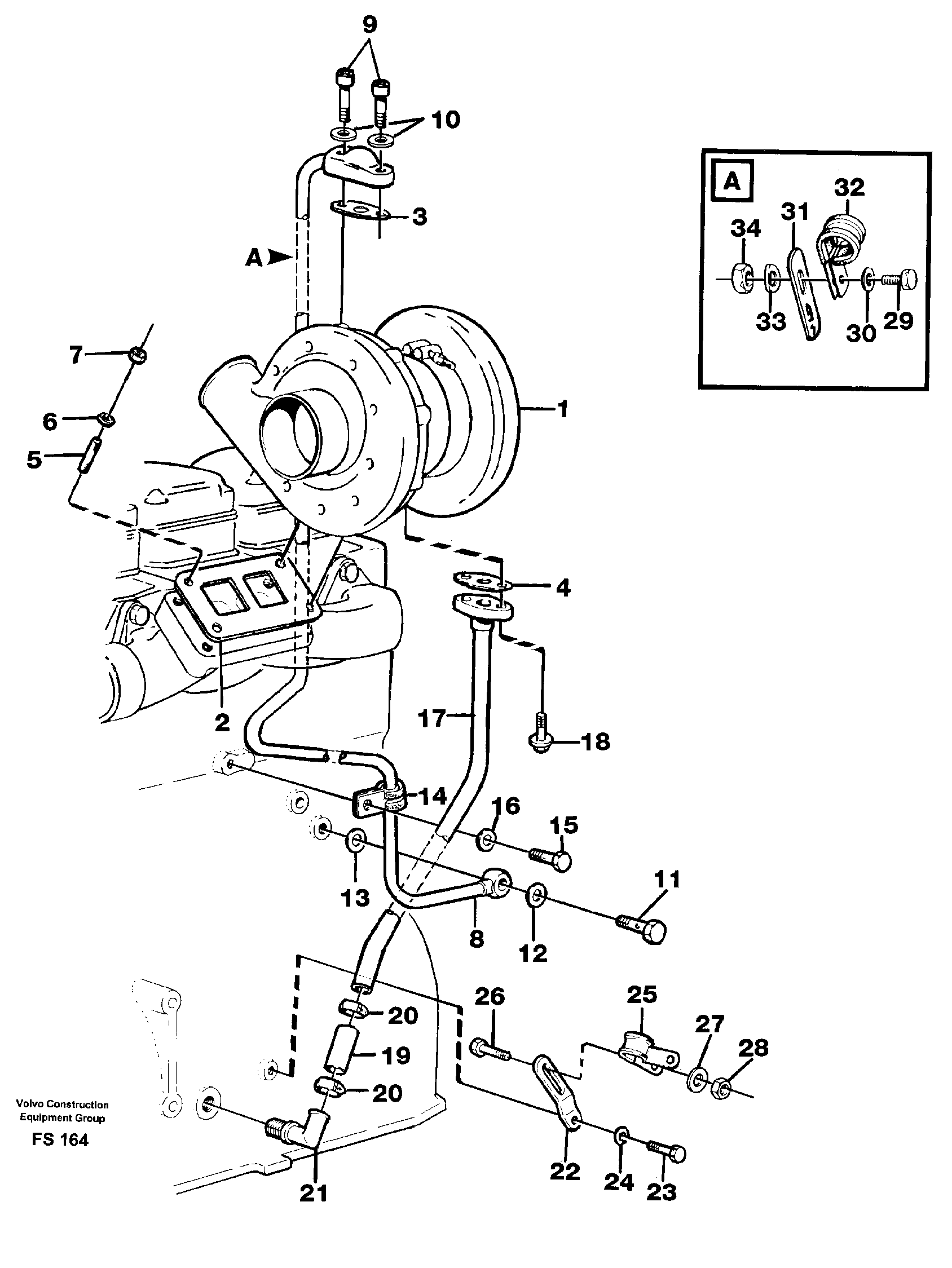 Oil feed pipe VOE849612 VOLVO