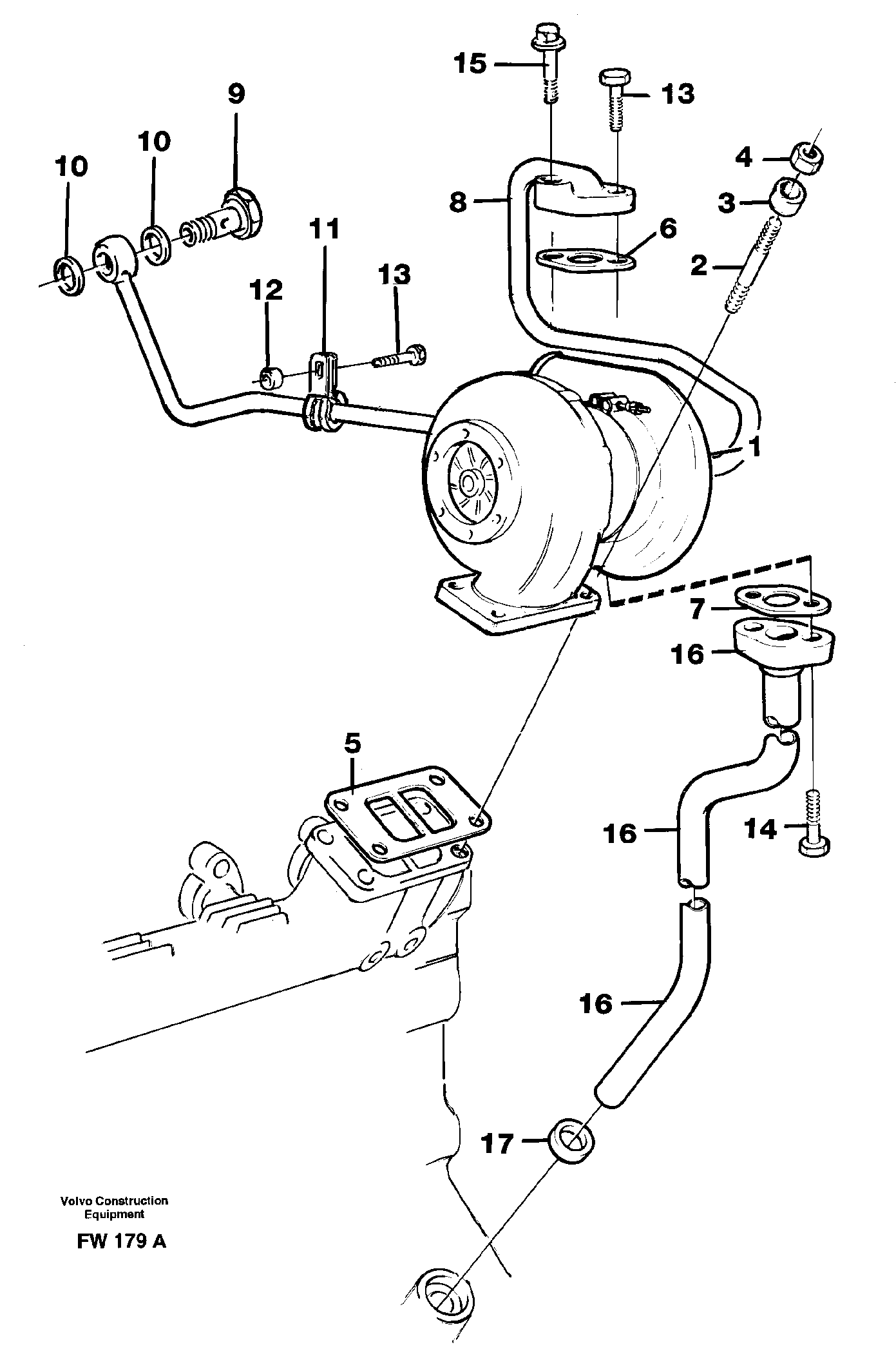Oil feed pipe VOE11032866 VOLVO