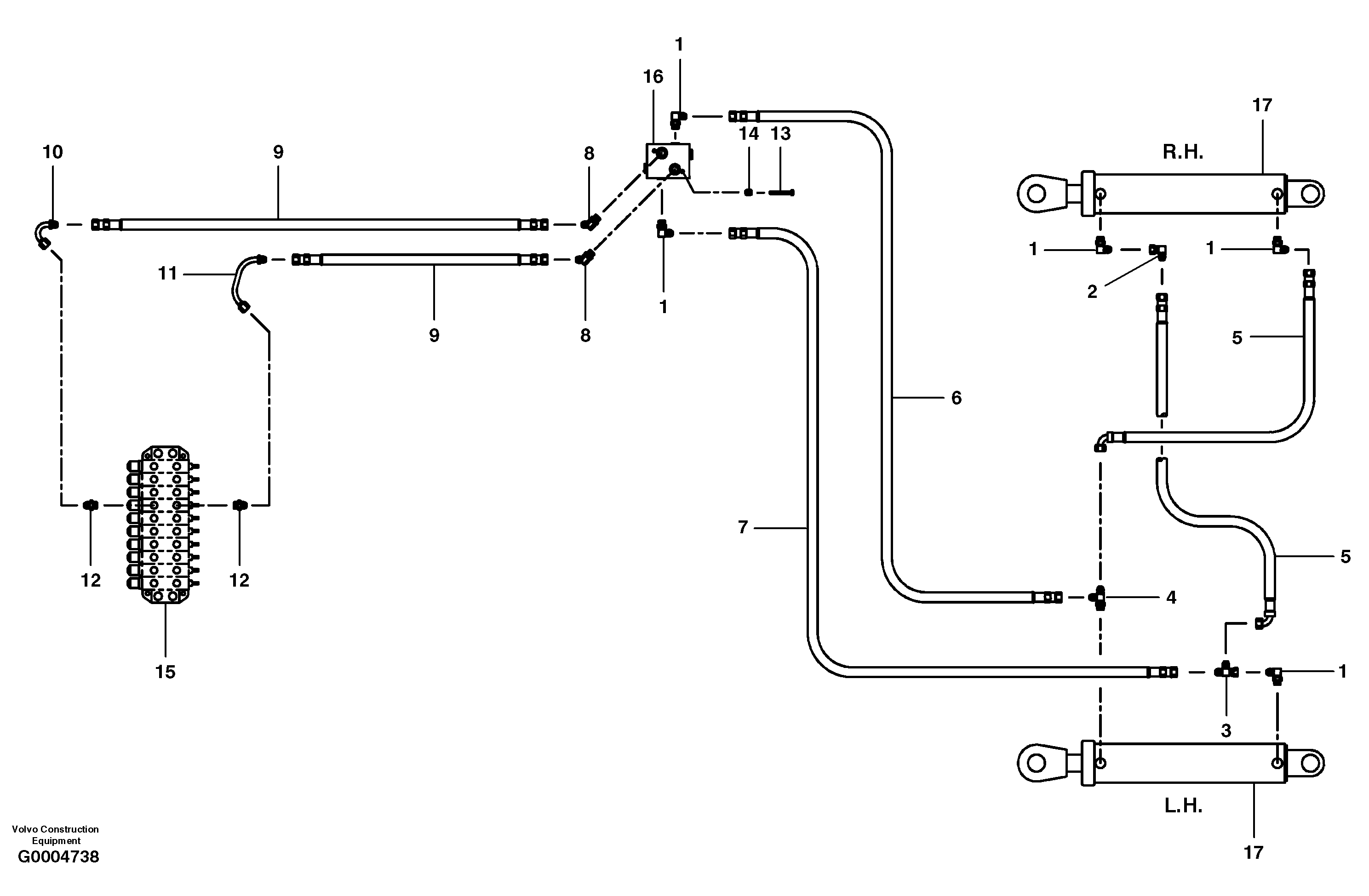 Hose assembly CH74429X72 VOLVO