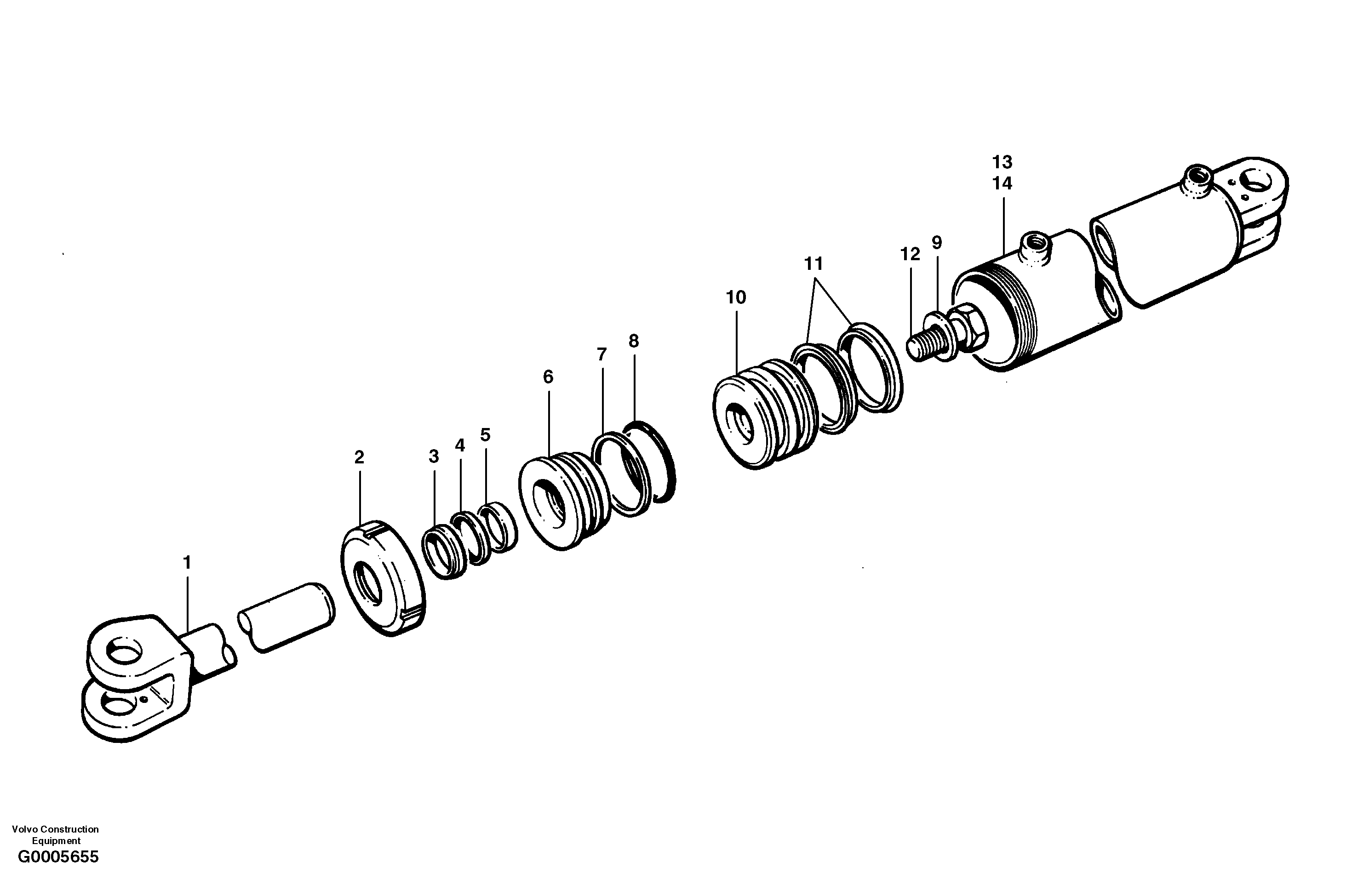 Hydraulic cylinder VOE12727509 VOLVO