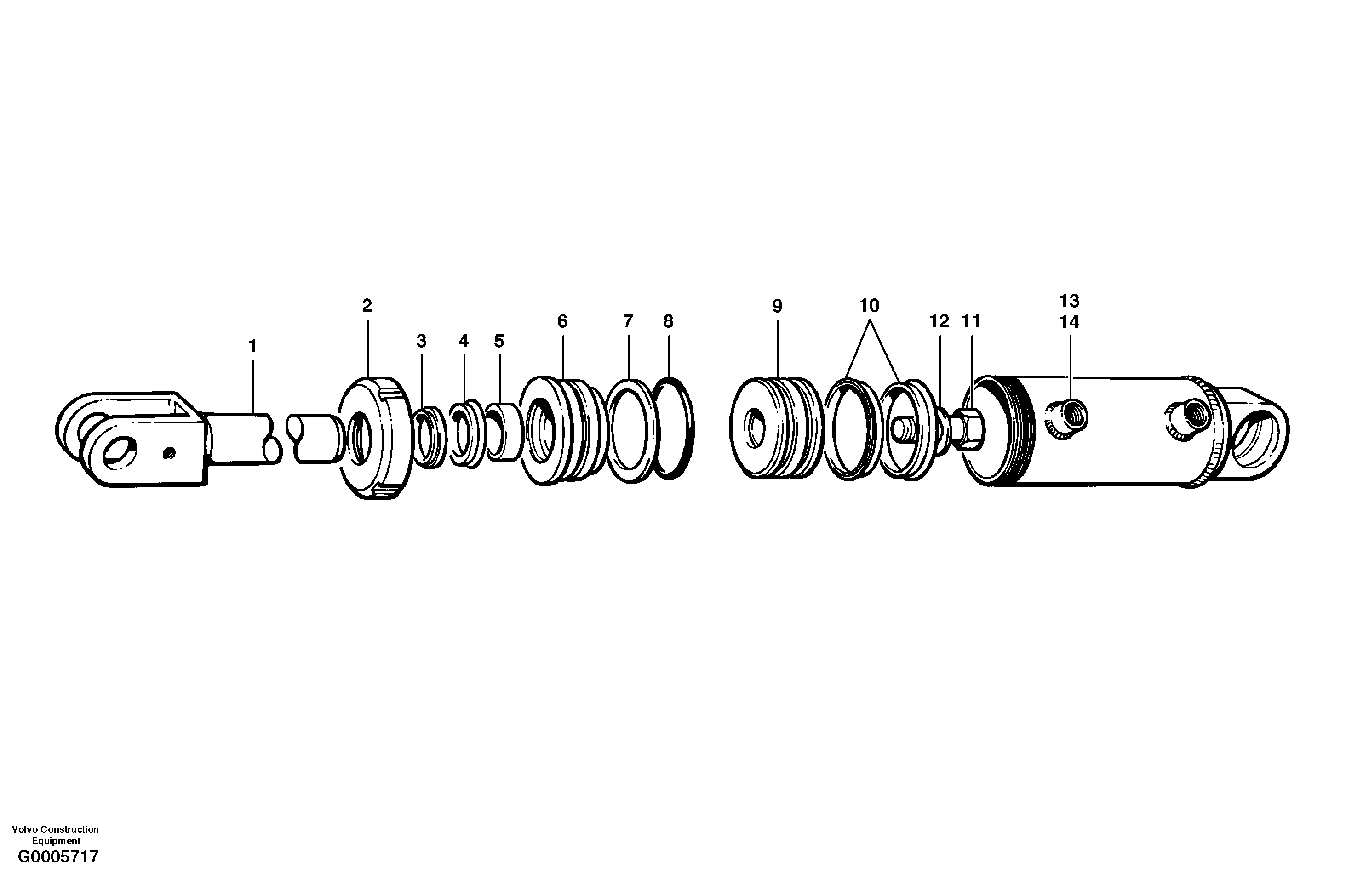 Hydraulic cylinder VOE12724756 VOLVO