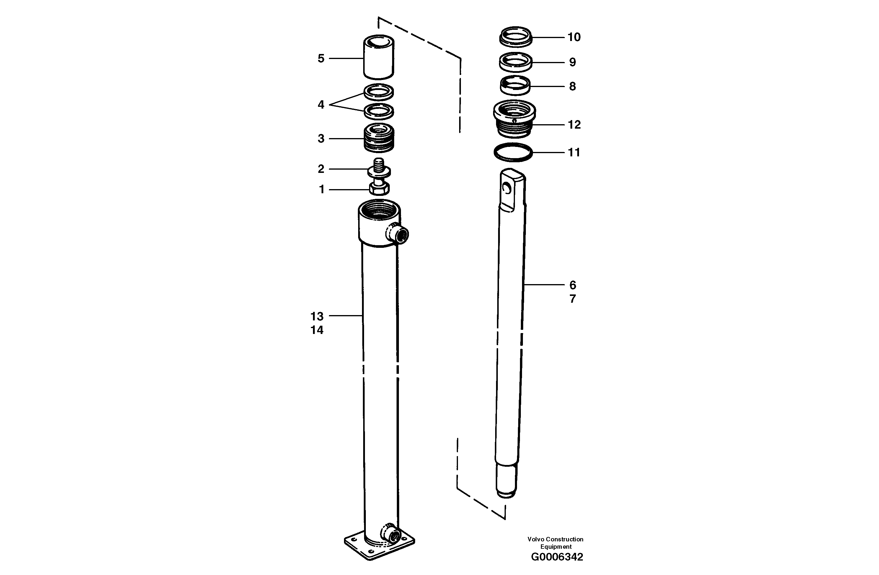 Piston rod VOE12724946 VOLVO