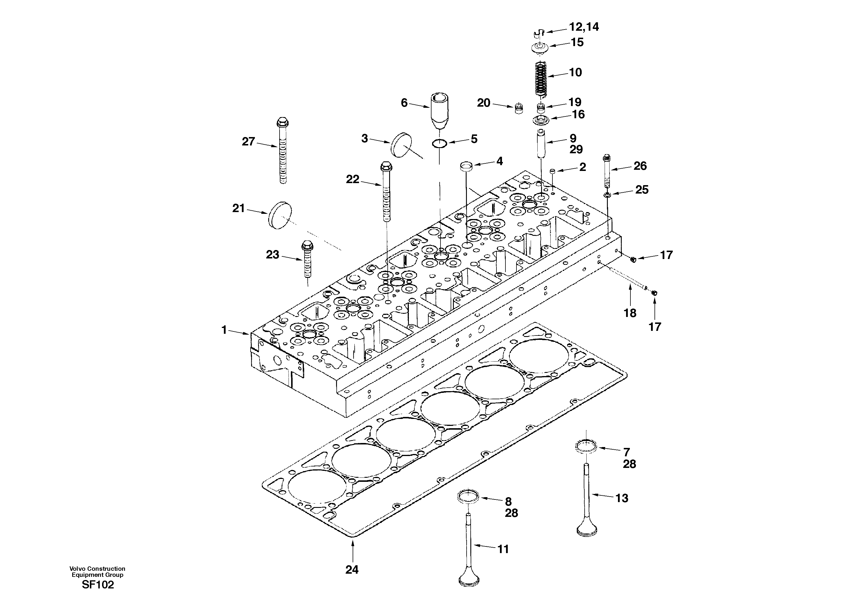 Cylinder head SA3896295 VOLVO