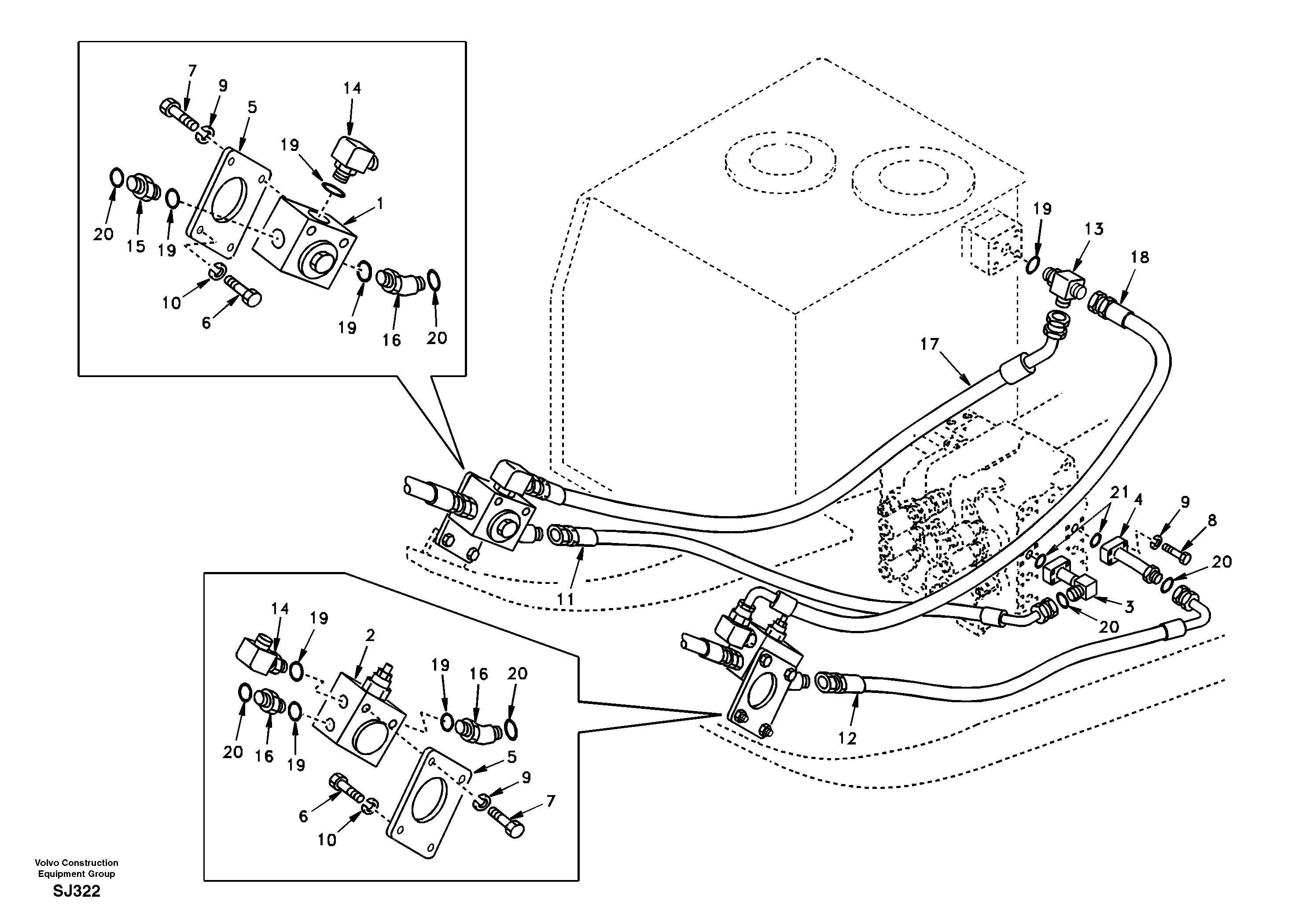 Fuel pipes, VOE14508111 VOLVO