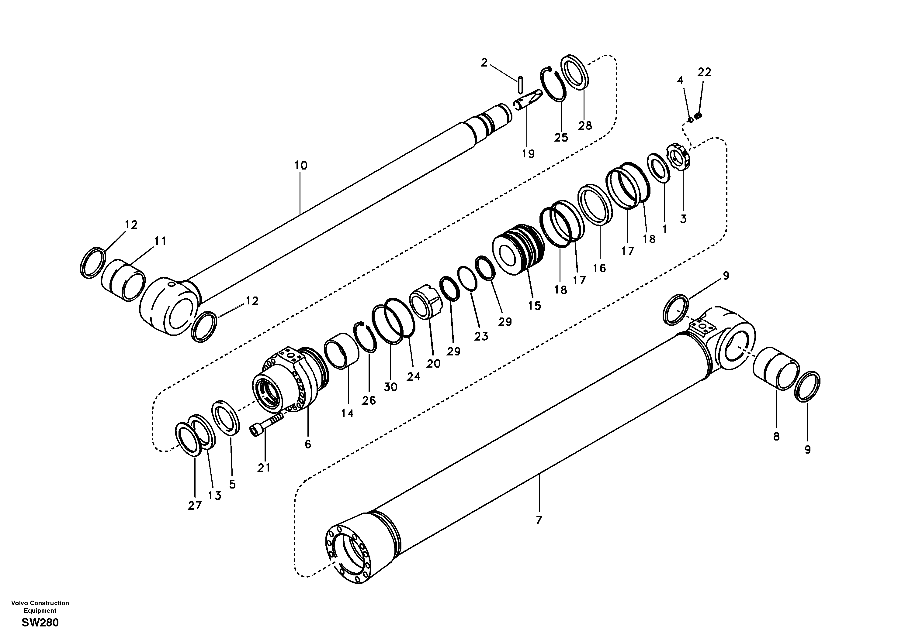 Piston rod VOE14503558 VOLVO