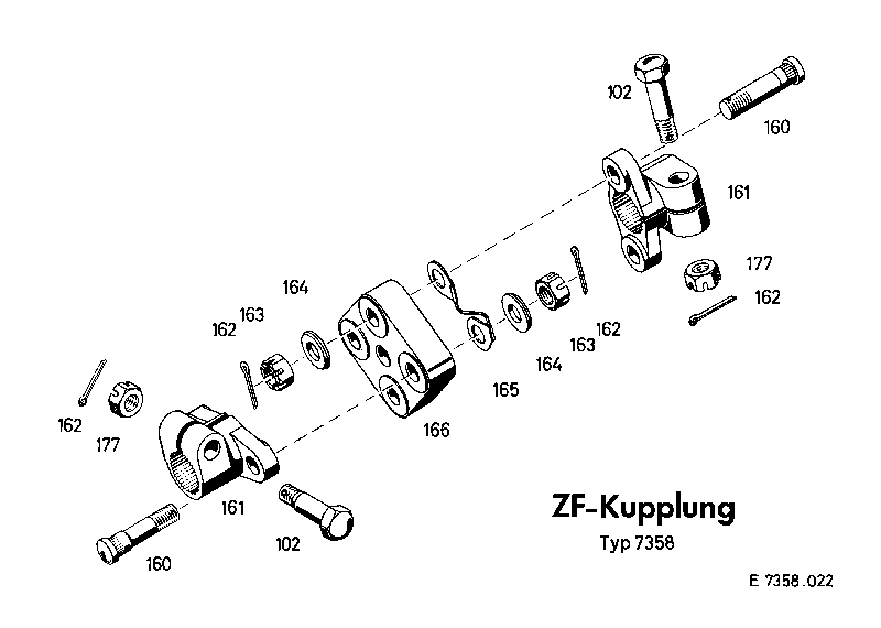 Болт с шестигранной головкой 0636010355 ZF