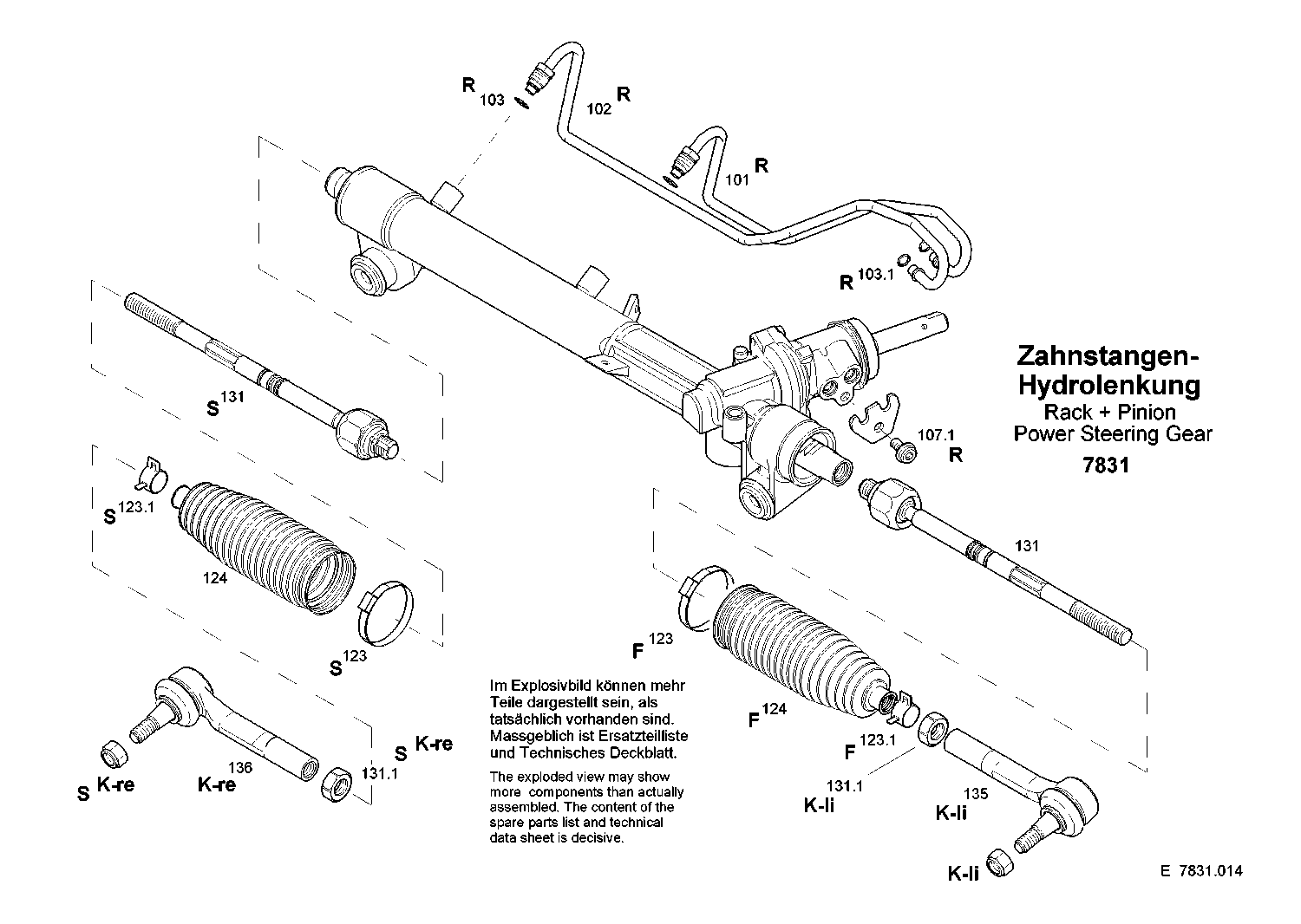 Комплект рулевой тяги 7831671114 ZF