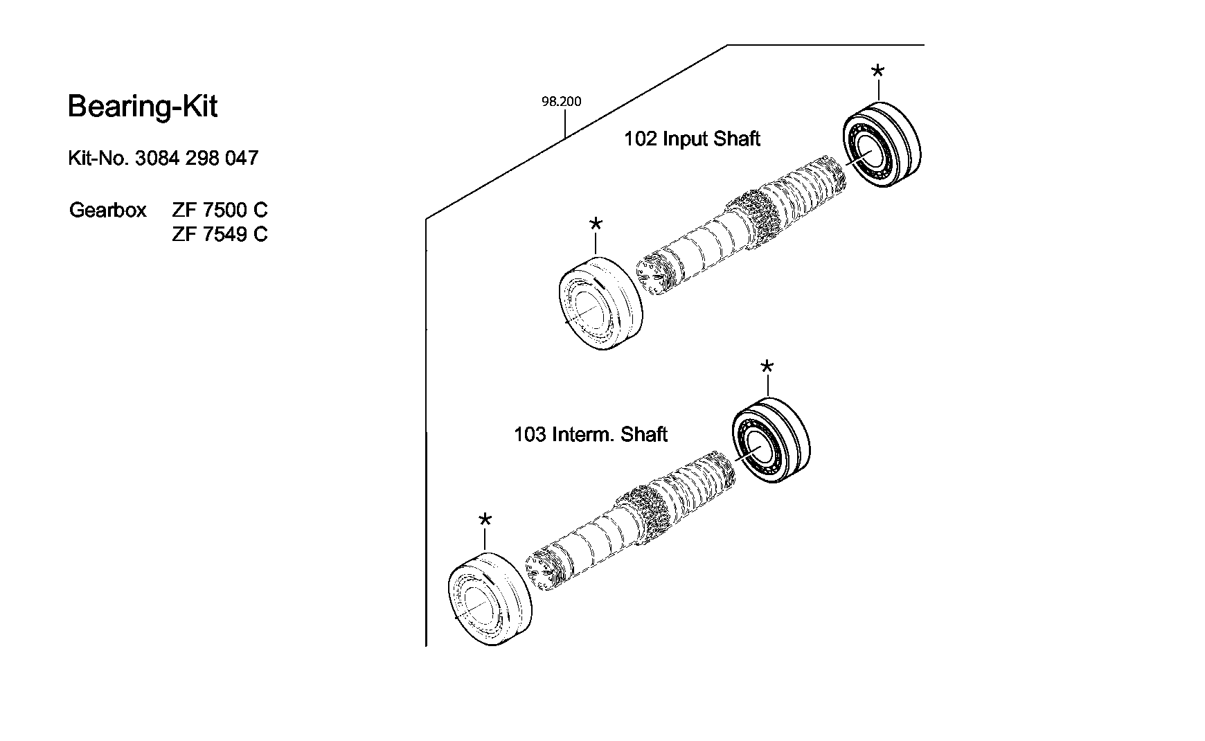 BEARING SET 3084298049 ZF