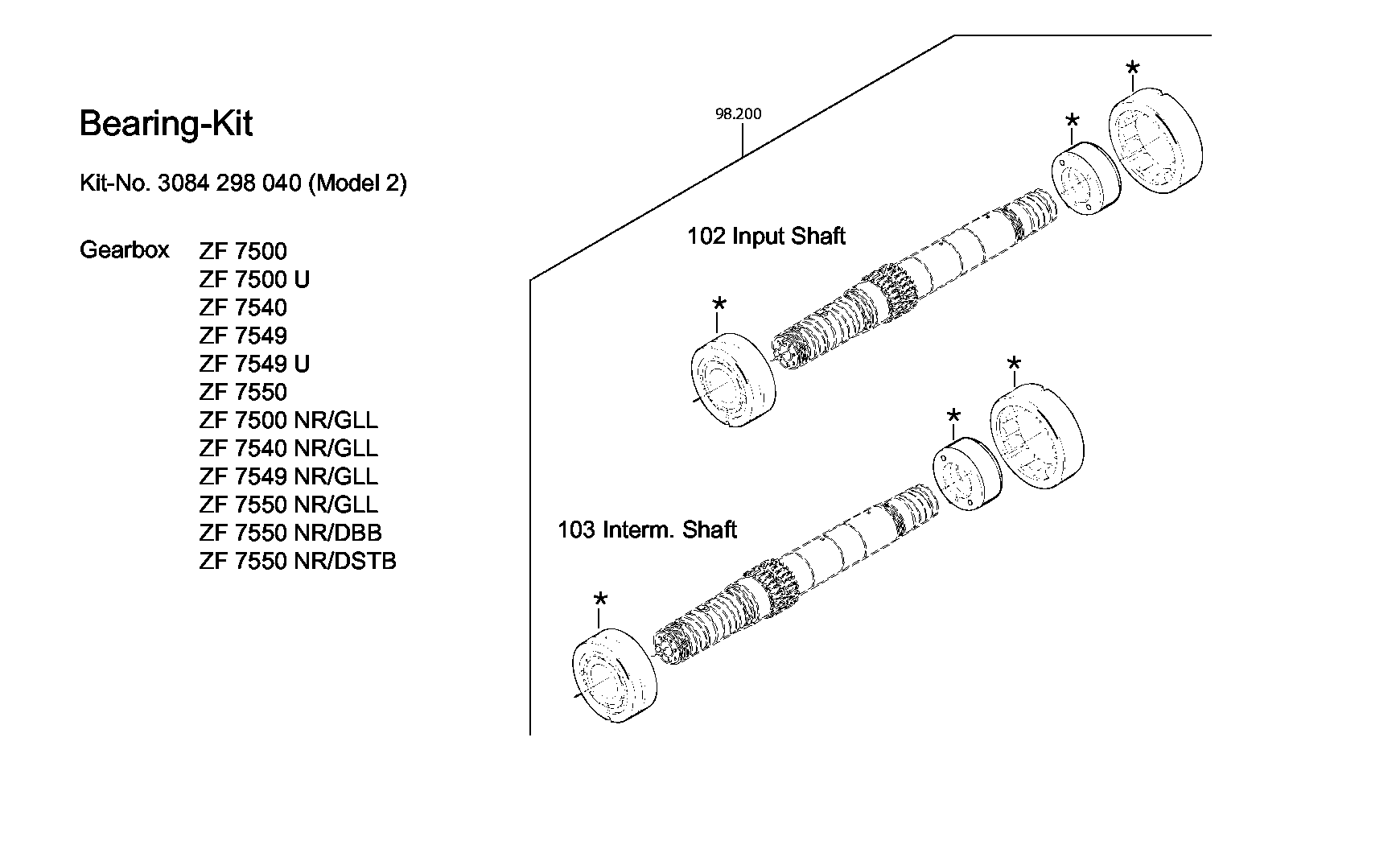 BEARING SET 3084298040 ZF