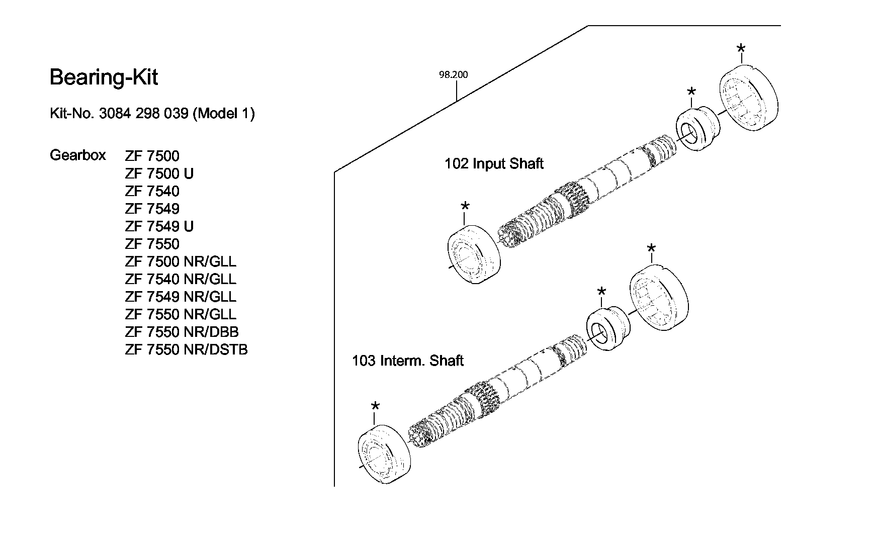 BEARING SET 3084298046 ZF
