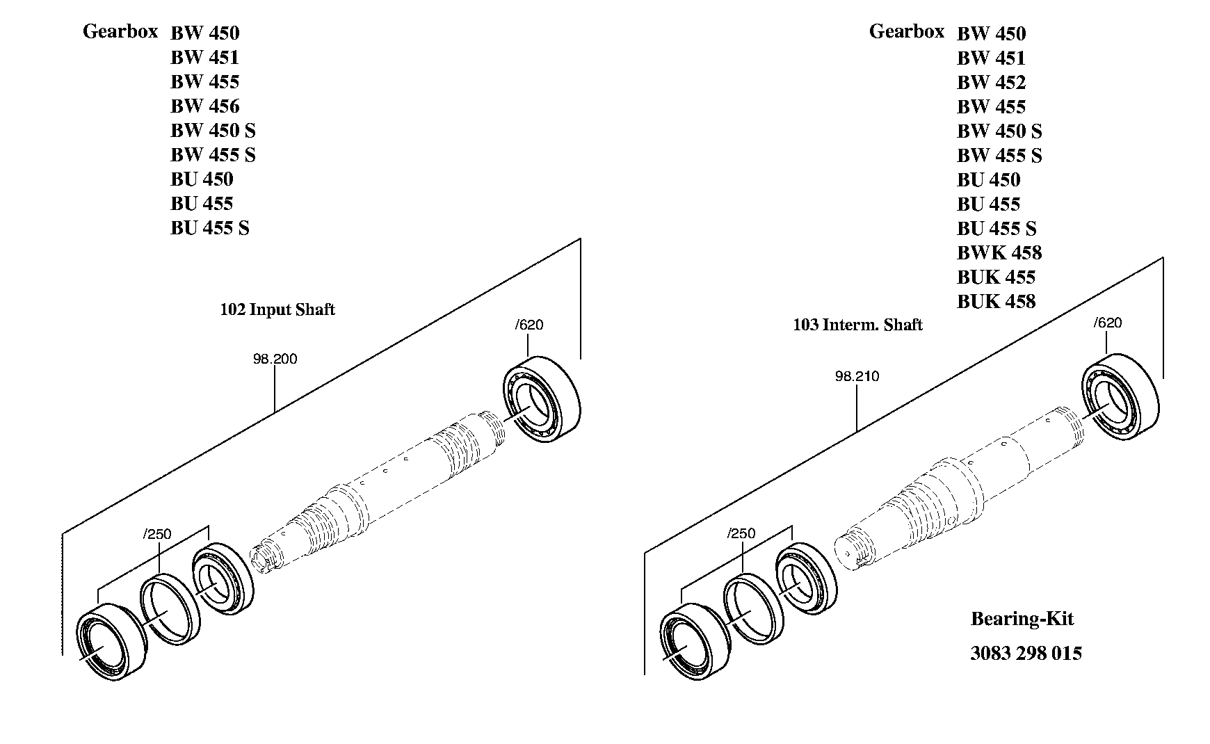 BEARING SET 3083298021 ZF