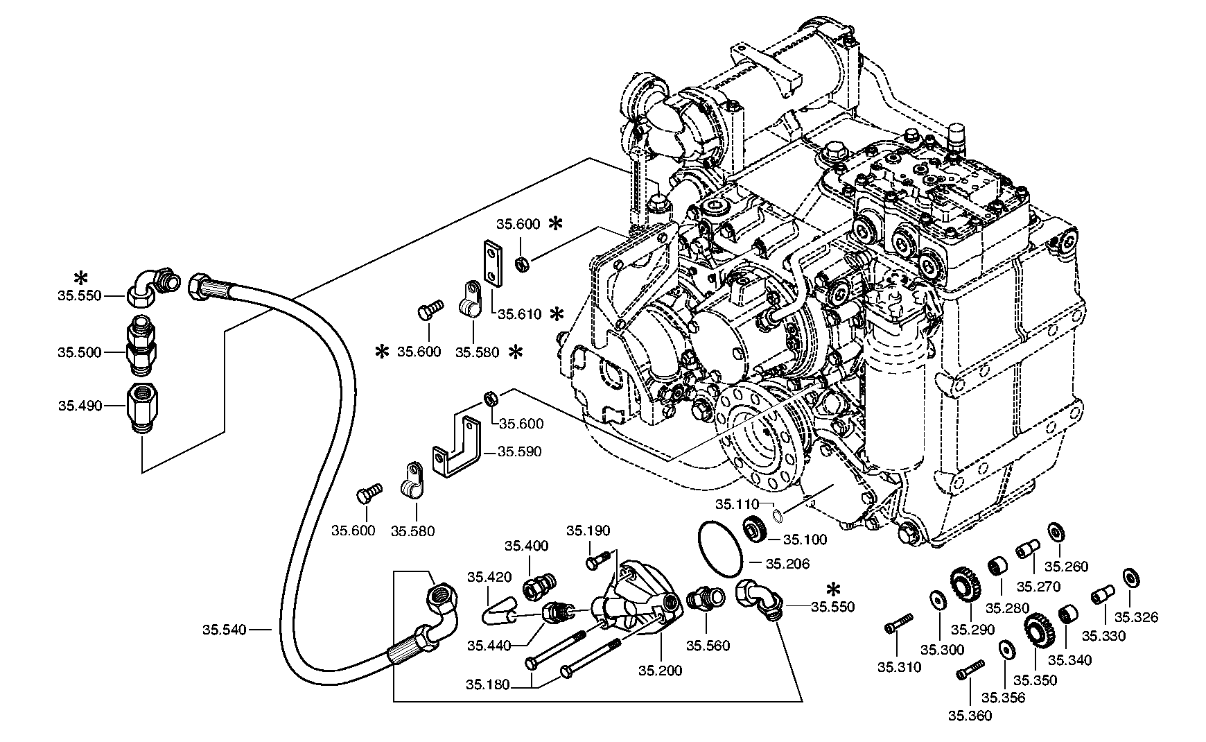 SUCTION LINE 3100307044 ZF
