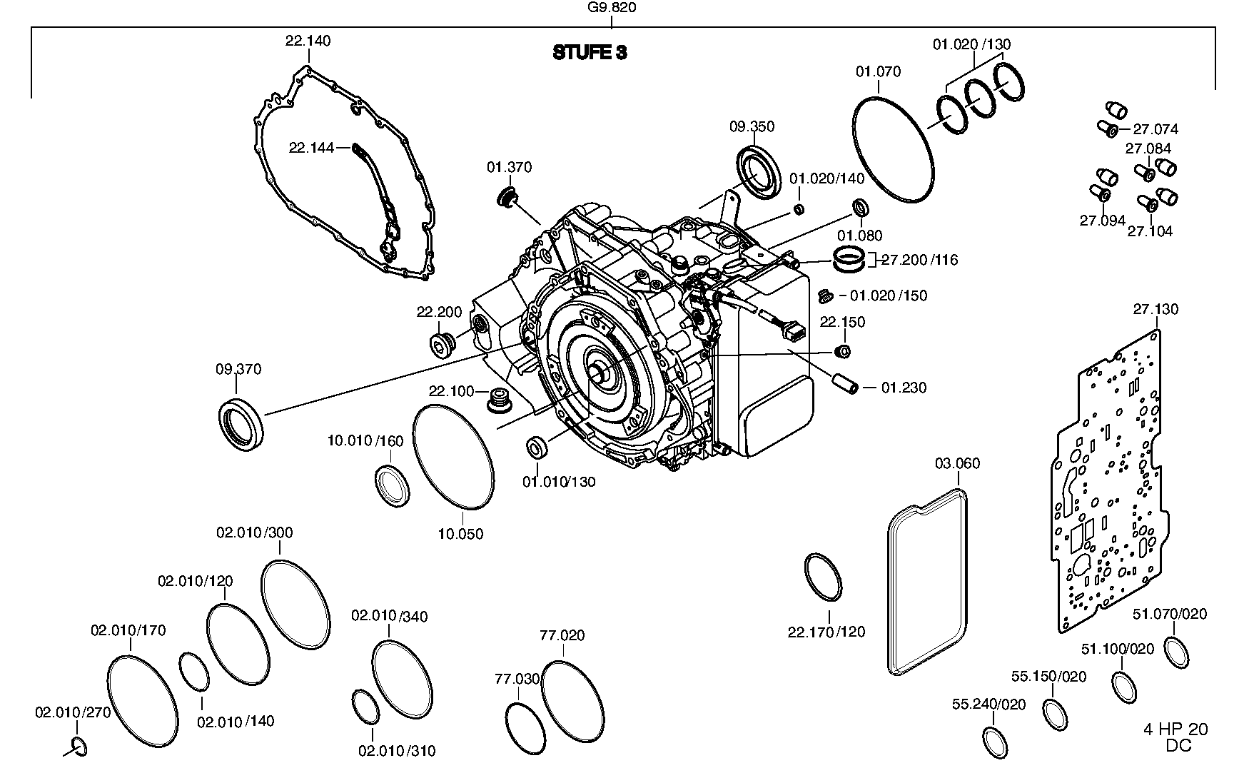 Комплект уплотнений 1019298010 ZF