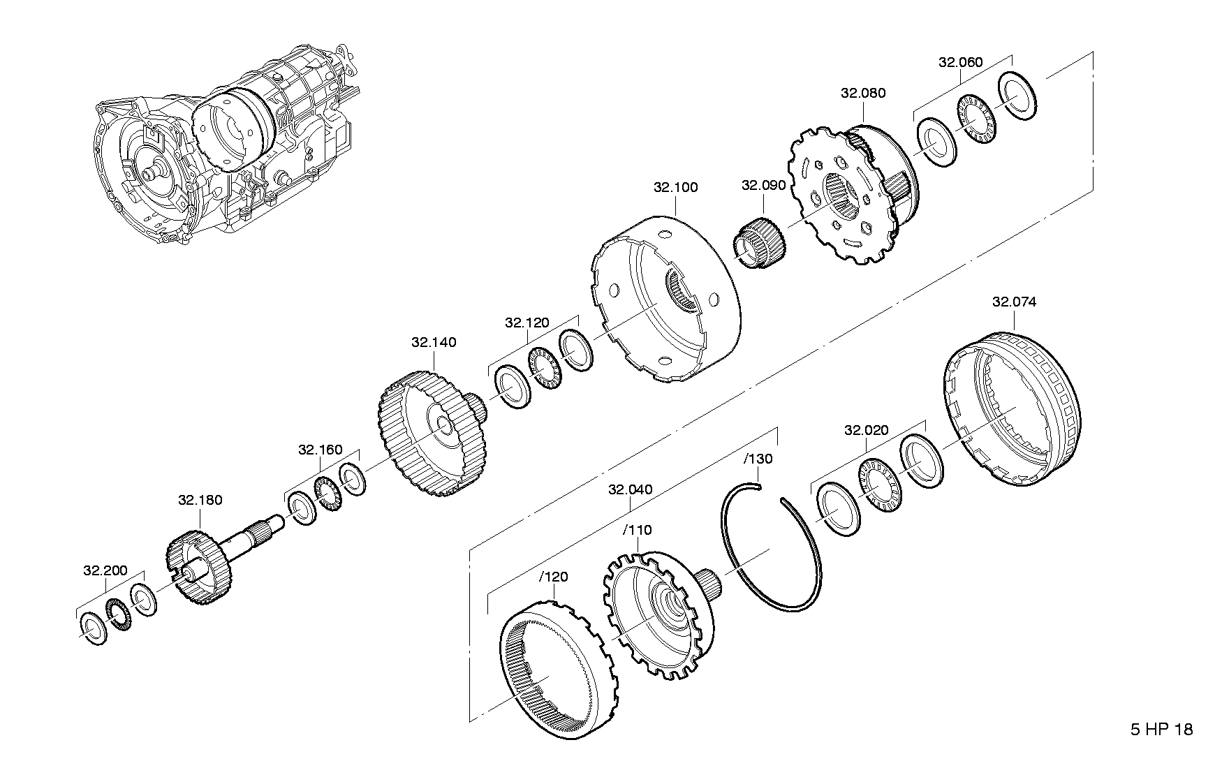 BEARING SET 1056232105 ZF