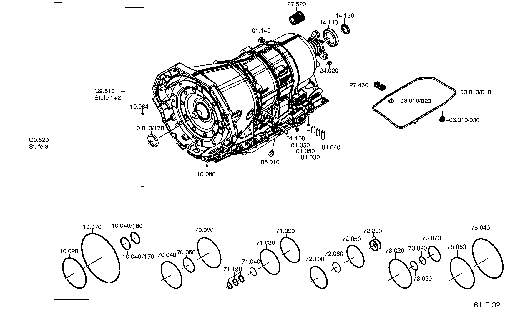 Комплект уплотнений 1070298002 ZF