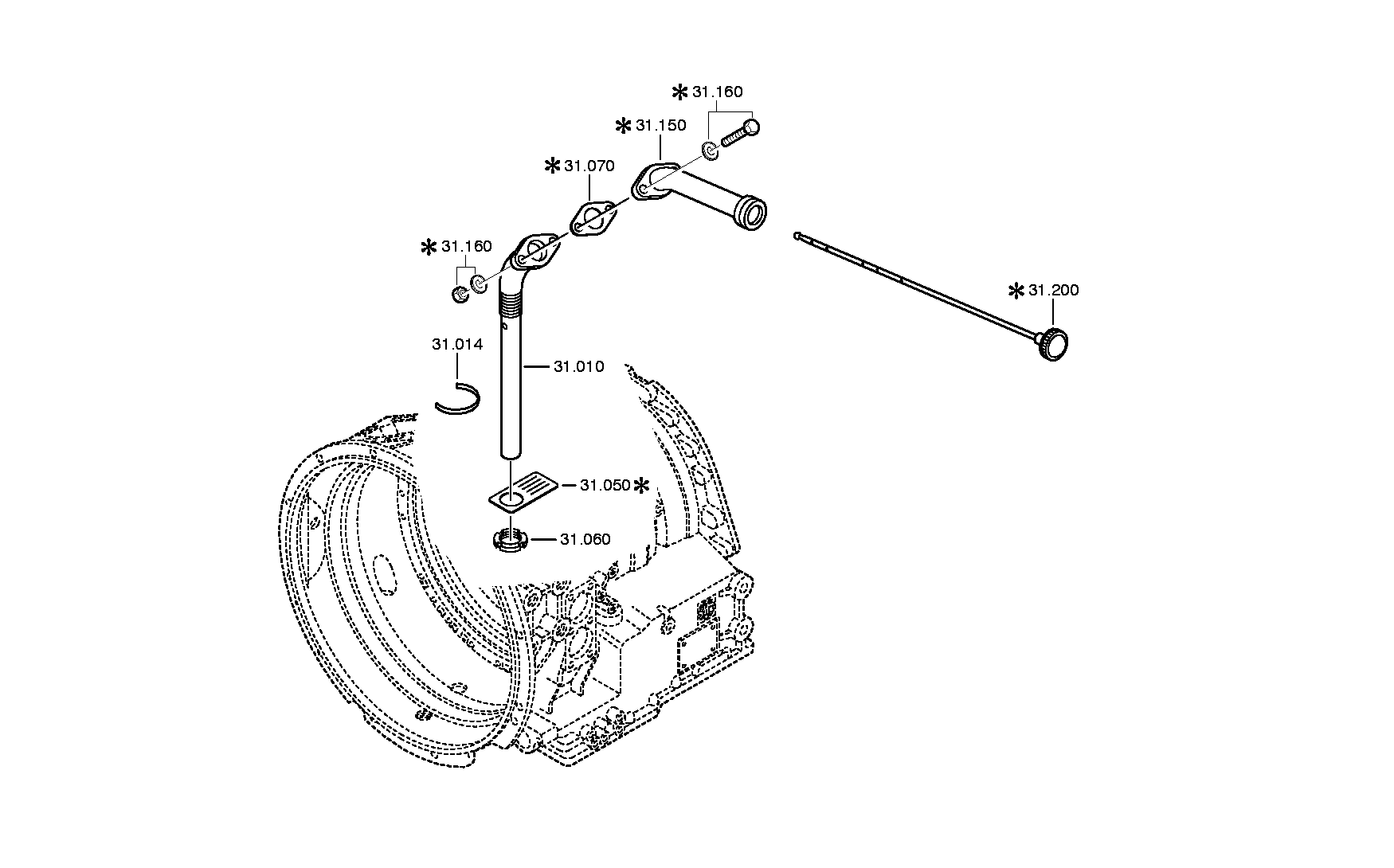 Масляный щуп 0501215185 ZF
