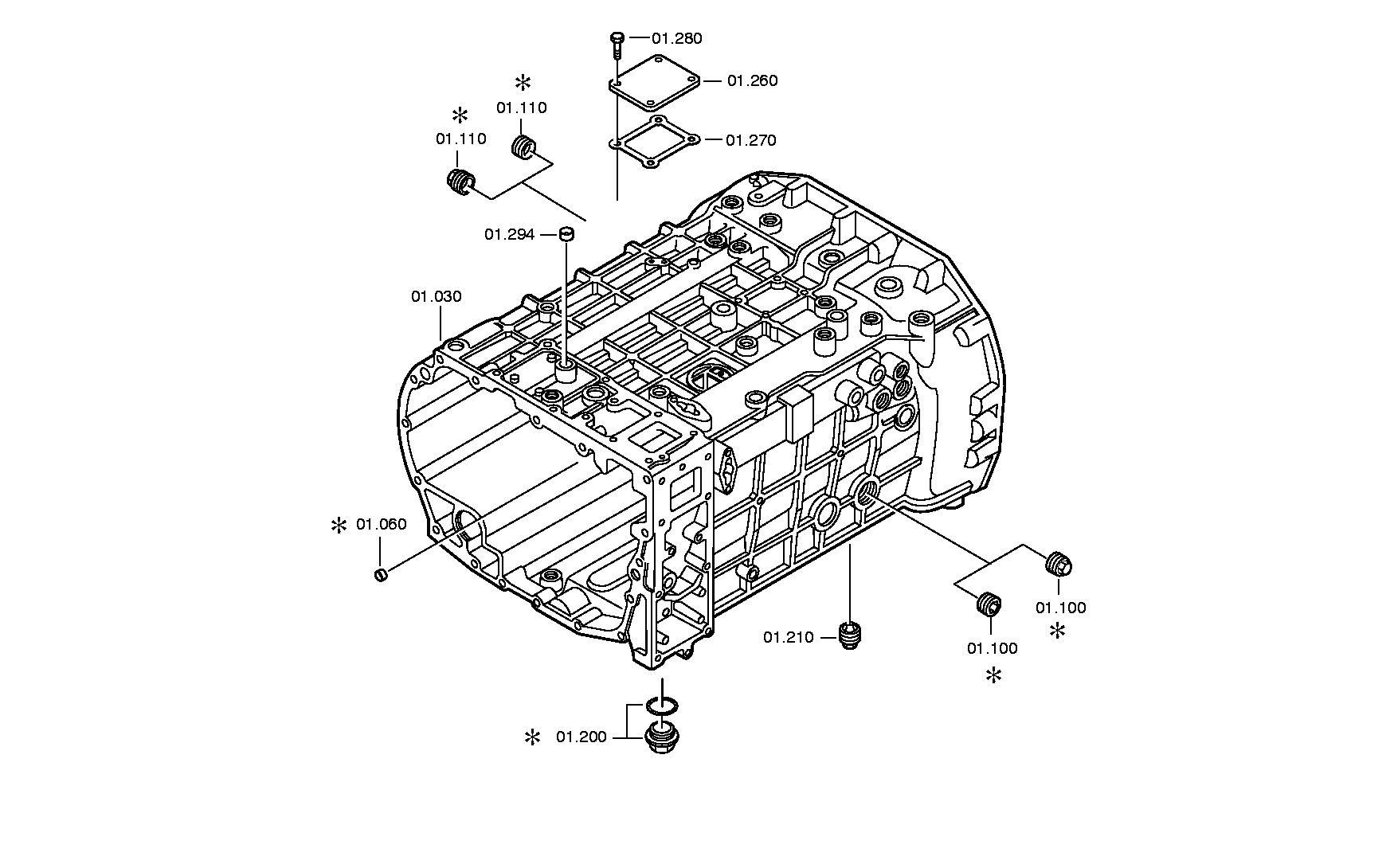 Болт с шестигранной головкой 0736010191 ZF