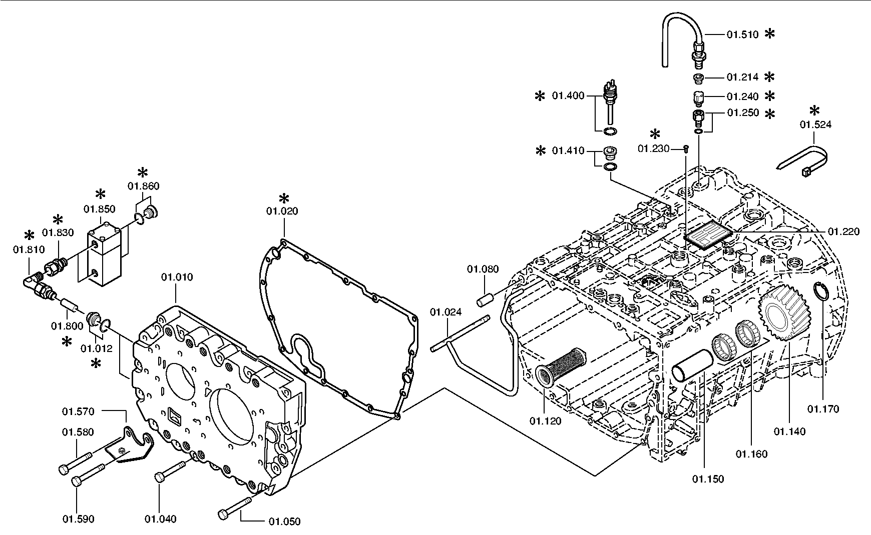 Болт с шестигранной головкой 0736010194 ZF