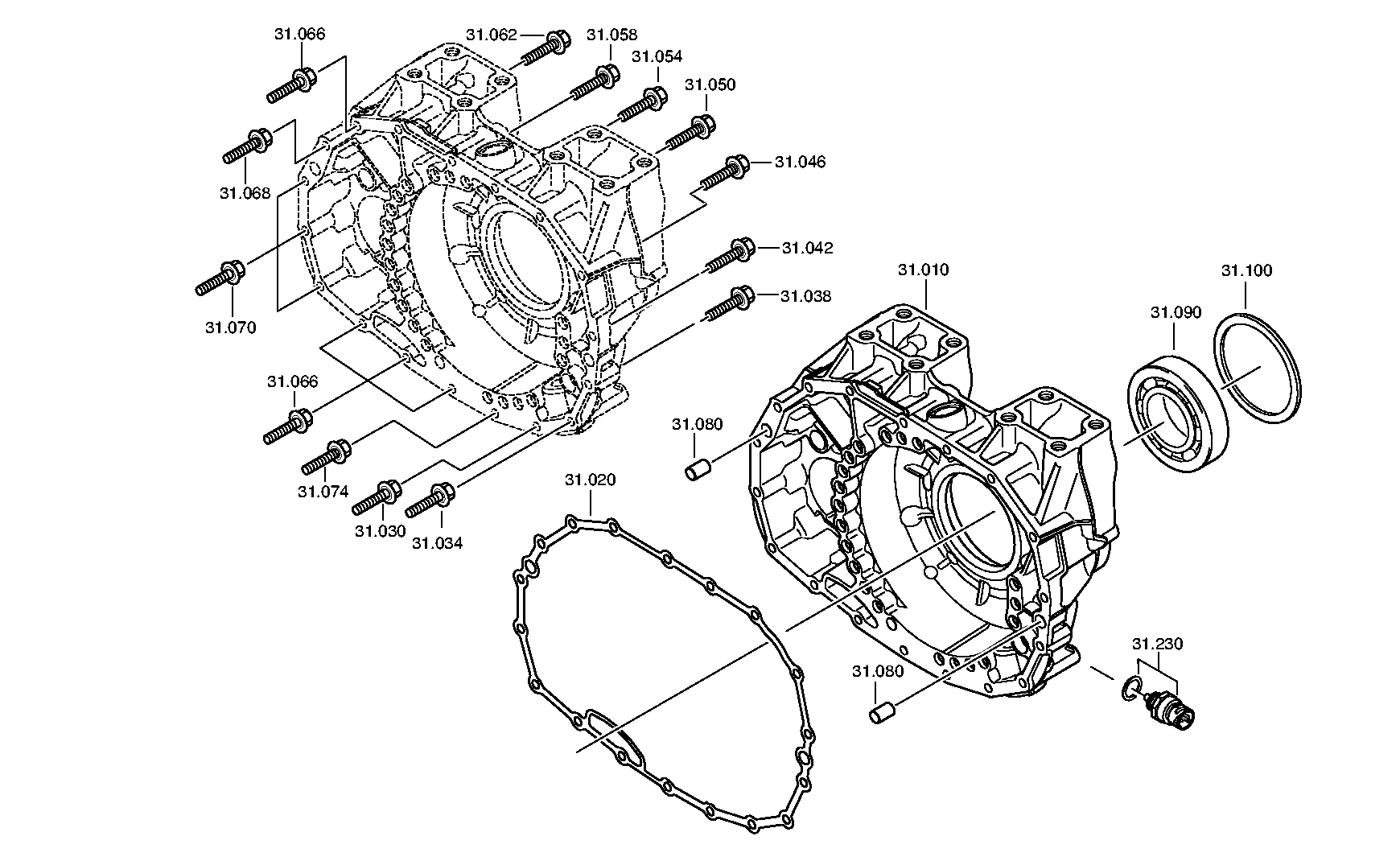 Болт с шестигранной головкой 0736010182 ZF