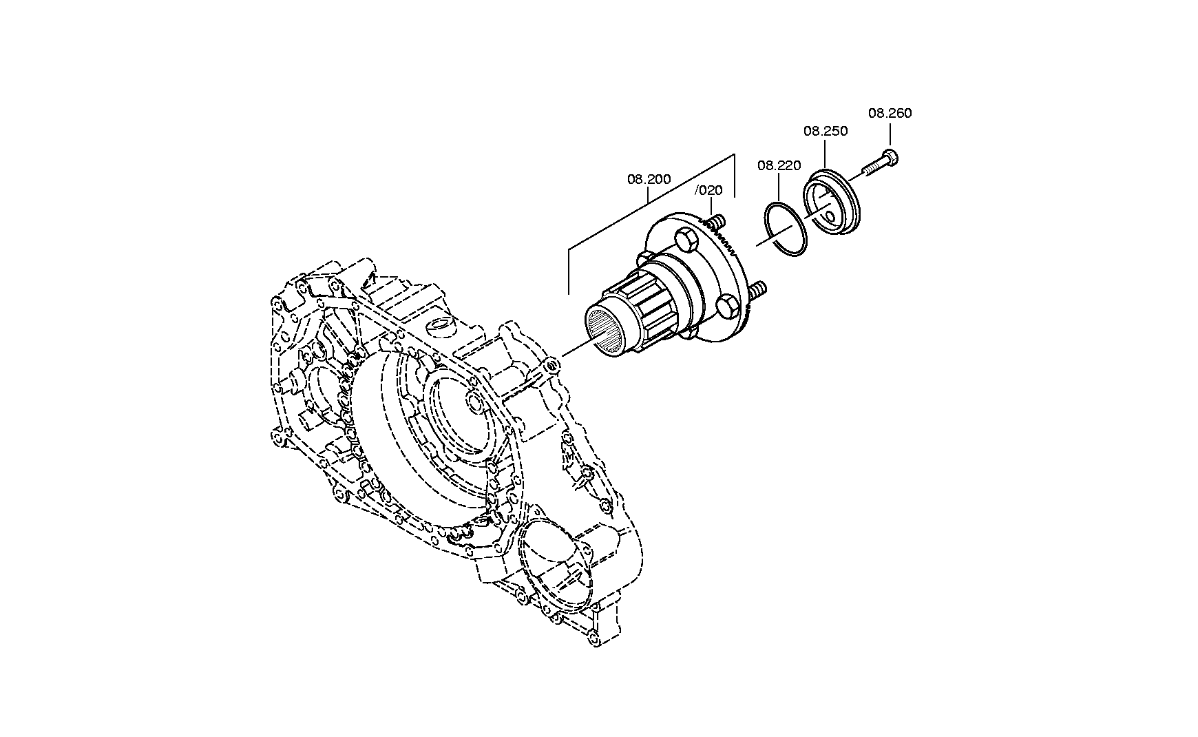 Болт с шестигранной головкой 0636011024 ZF