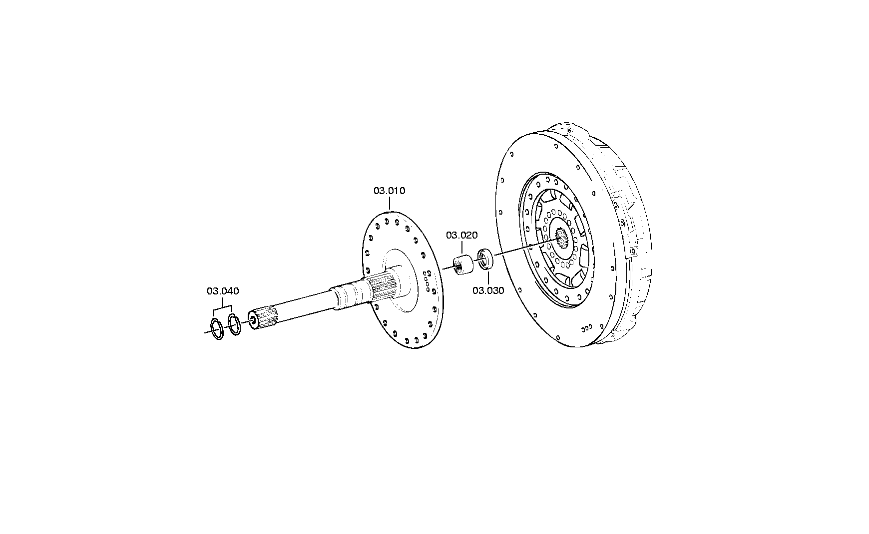 TURBINE SHAFT 4130203035 ZF